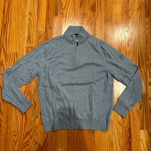 Fairway & Greene Tech light blue quarter zip sweater